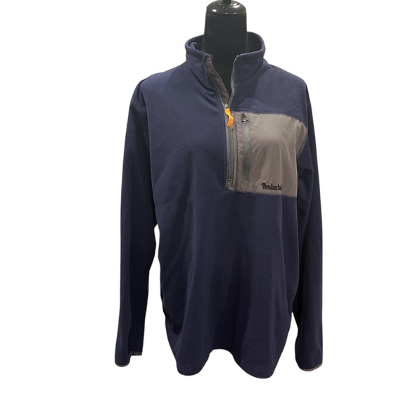 Men’s Timberland Navy 1/2 Zip Front Pullover Fleece Jacket XL - Picture 1 of 6